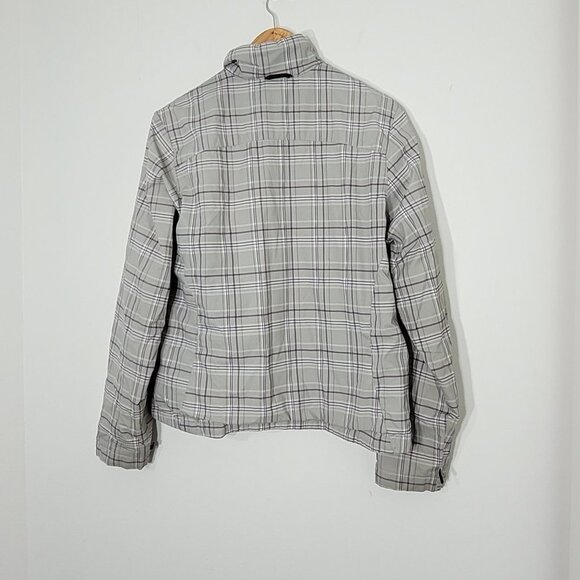 Black Mountain | Gray Purple Plaid Hybrid Windbreaker Hiking Jacket Size Large - Picture 8 of 11